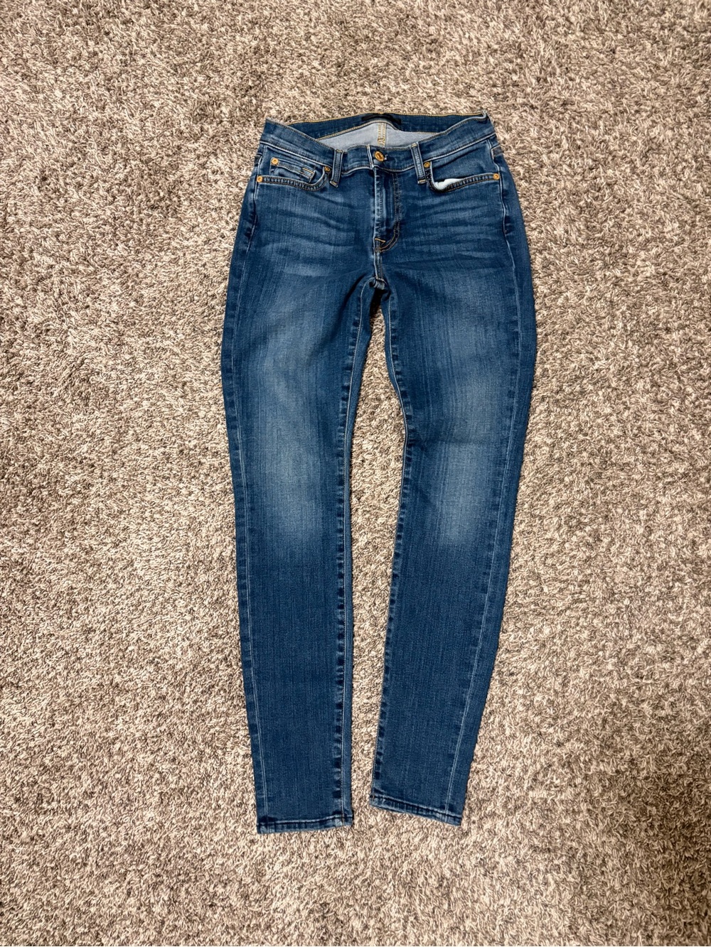 7 For All Mankind Medium Wash Skinny Jeans